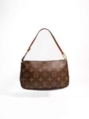 Louis Vuitton Monogram Canvas Shoulder Bag in Brown and Tan